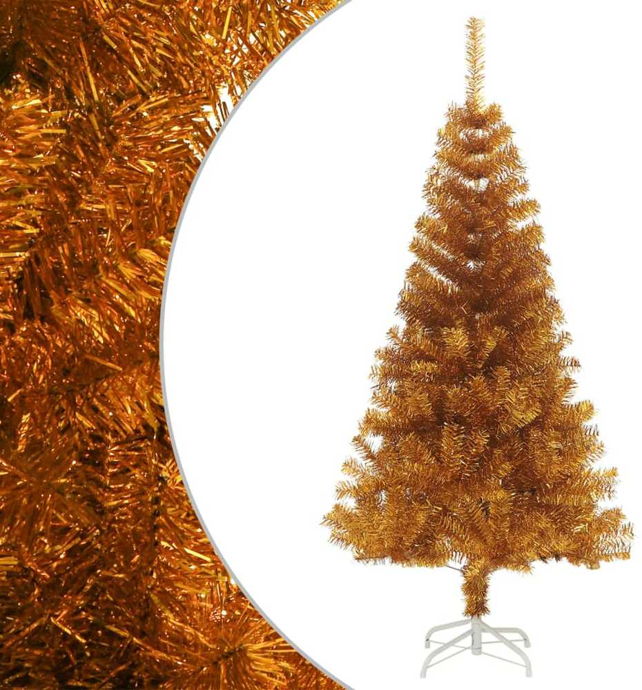 Dirbtinė Kalėdų eglutė su stovu, auksinės spalvos, 150cm, PET