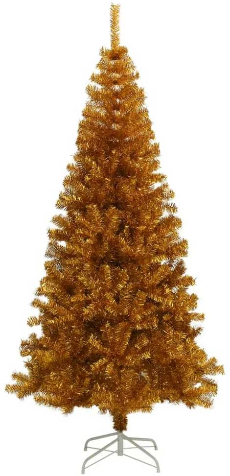 Dirbtinė Kalėdų eglutė su stovu, auksinės spalvos, 180cm, PET