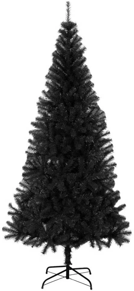 Dirbtinė Kalėdų eglutė su stovu, juodos spalvos, 240cm, PVC