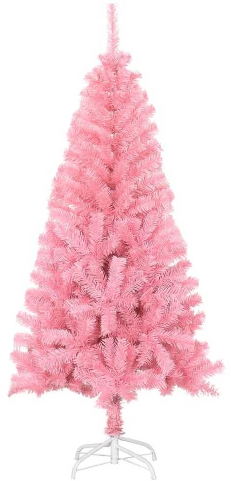 Dirbtinė Kalėdų eglutė su stovu, rožinės spalvos, 150cm, PVC