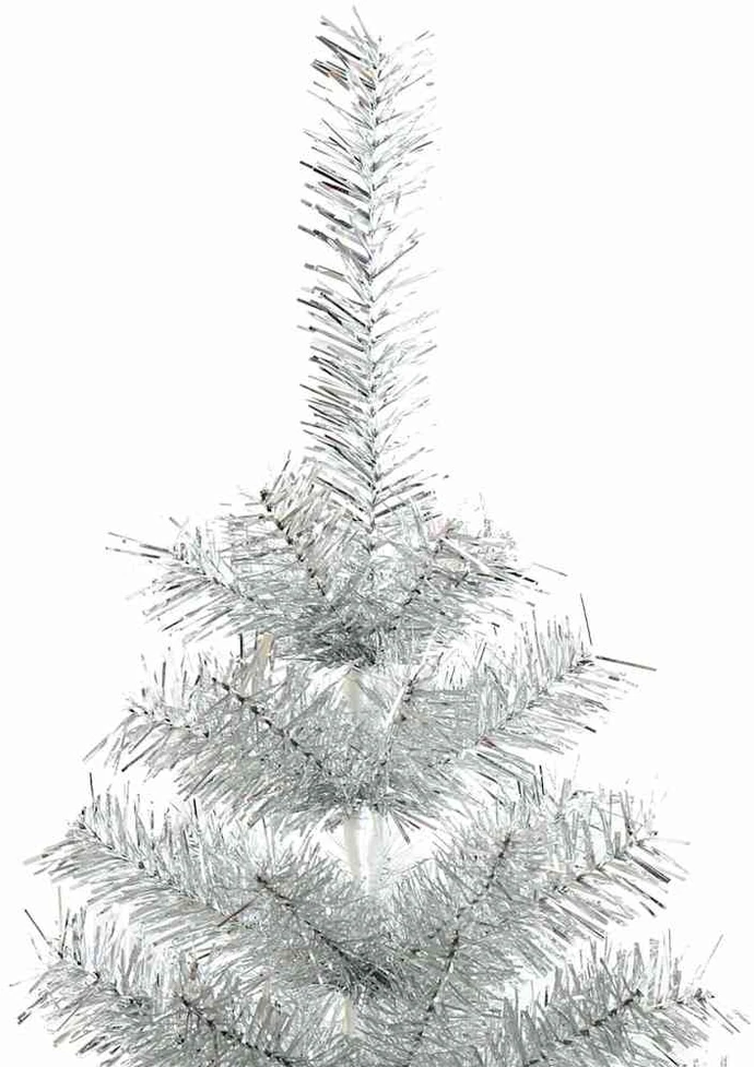 Dirbtinė Kalėdų eglutė su stovu, sidabrinės spalvos, 120cm, PET