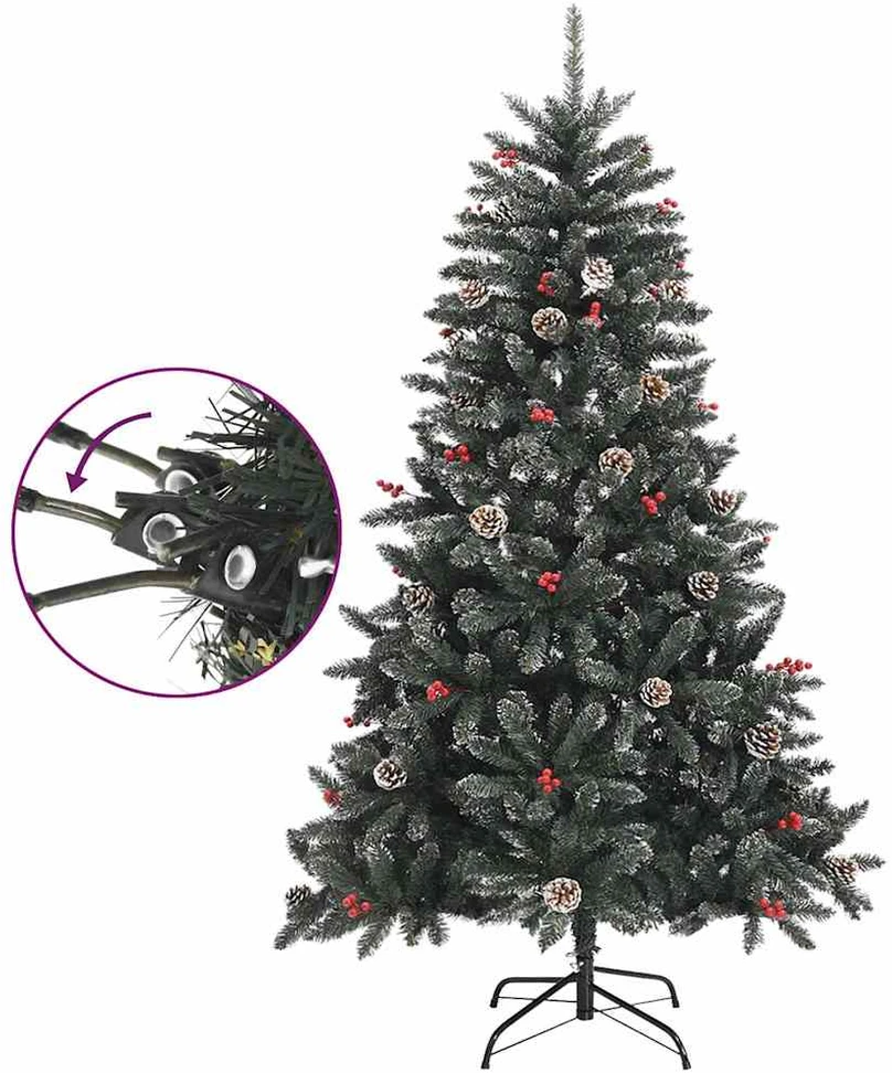 Dirbtinė Kalėdų eglutė su stovu, žalios spalvos, 120cm, PVC