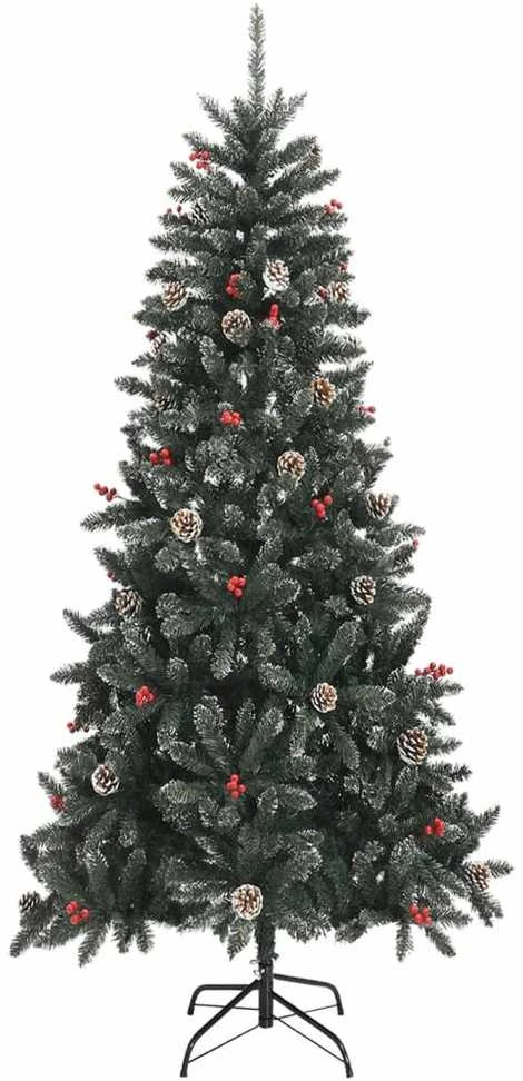 Dirbtinė Kalėdų eglutė su stovu, žalios spalvos, 240cm, PVC