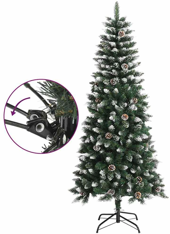 Dirbtinė Kalėdų eglutė su stovu, žalios spalvos, 150cm, PVC
