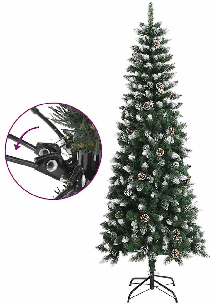 Dirbtinė Kalėdų eglutė su stovu, žalios spalvos, 240cm, PVC