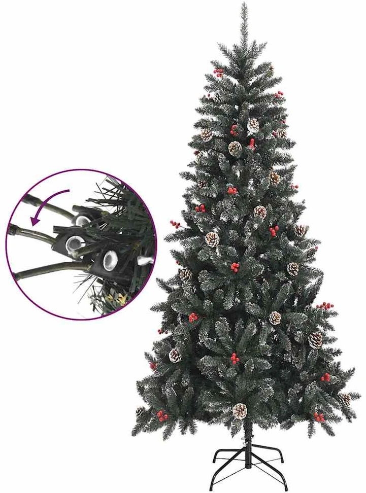 Dirbtinė Kalėdų eglutė su stovu, žalios spalvos, 240cm, PVC