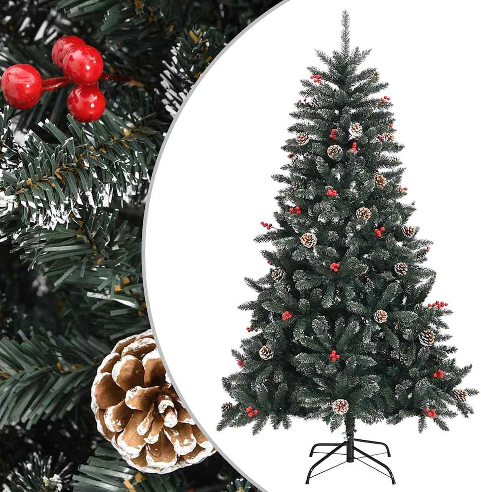 Dirbtinė Kalėdų eglutė su stovu, žalios spalvos, 150cm, PVC