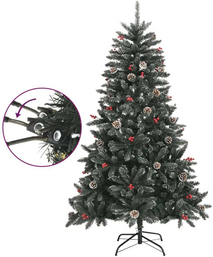 Dirbtinė Kalėdų eglutė su stovu, žalios spalvos, 120cm, PVC