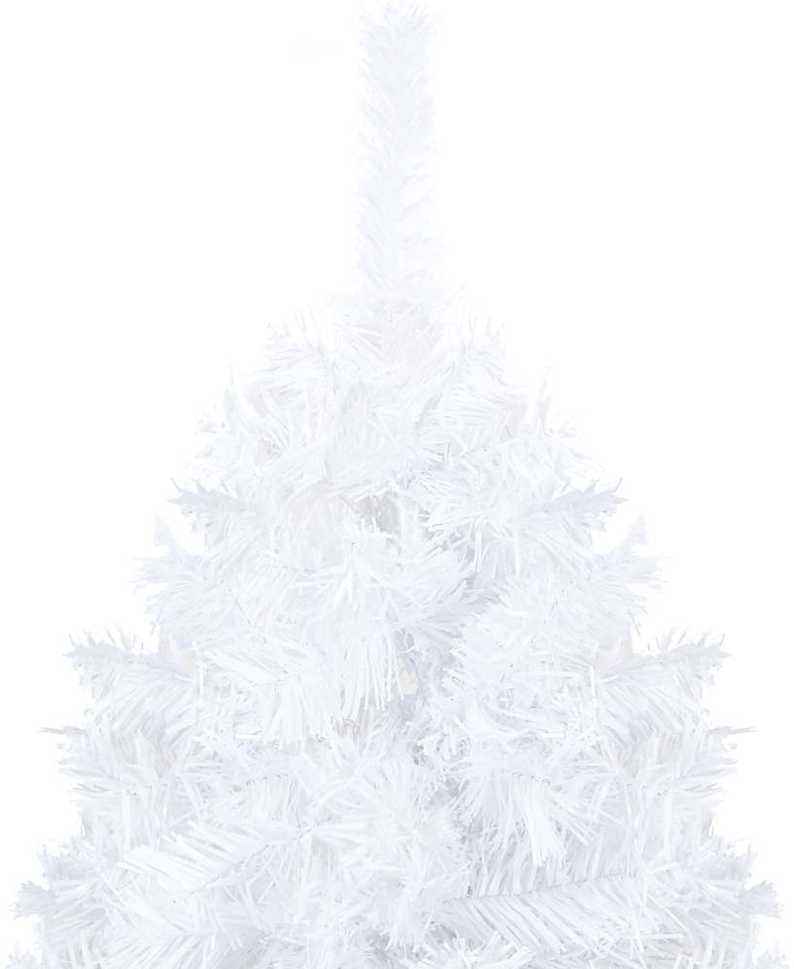 Dirbtinė Kalėdų eglutė su žaisliukais, balta, 210cm, PVC