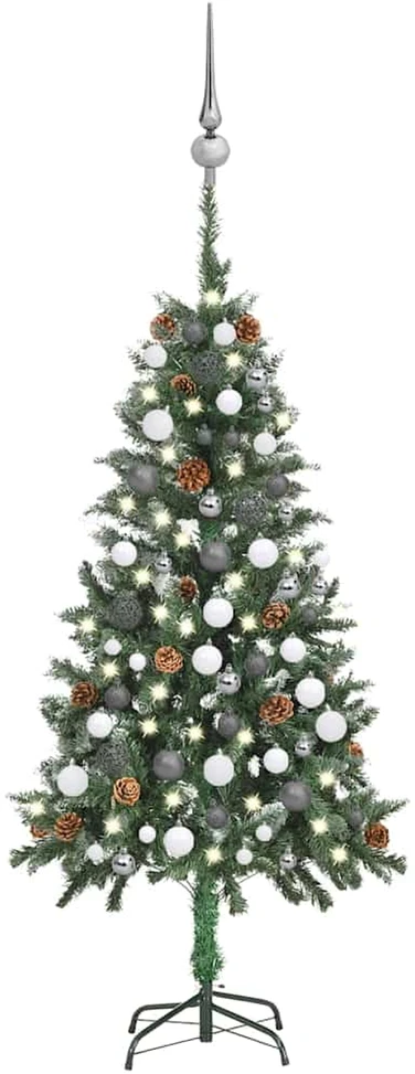 Dirbtinė Kalėdų eglutė su žaisliukais ir kankorėžiais, 150cm