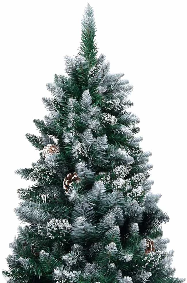 Dirbtinė Kalėdų eglutė su žaisliukais ir kankorėžiais, 240cm