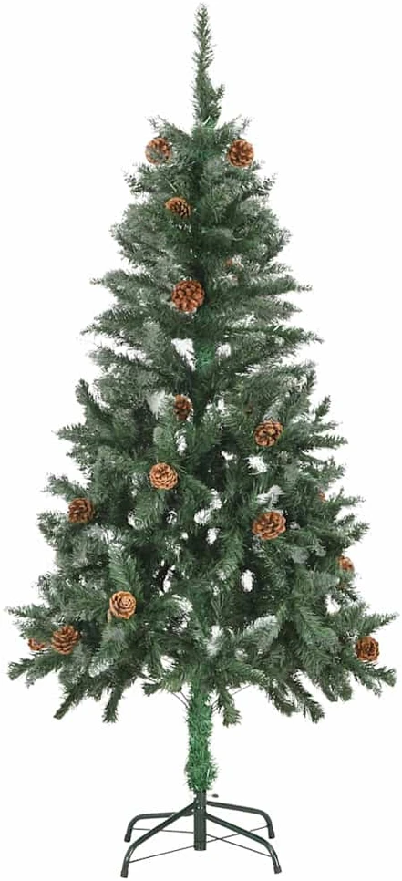 Dirbtinė Kalėdų eglutė su žaisliukais ir kankorėžiais, 150cm