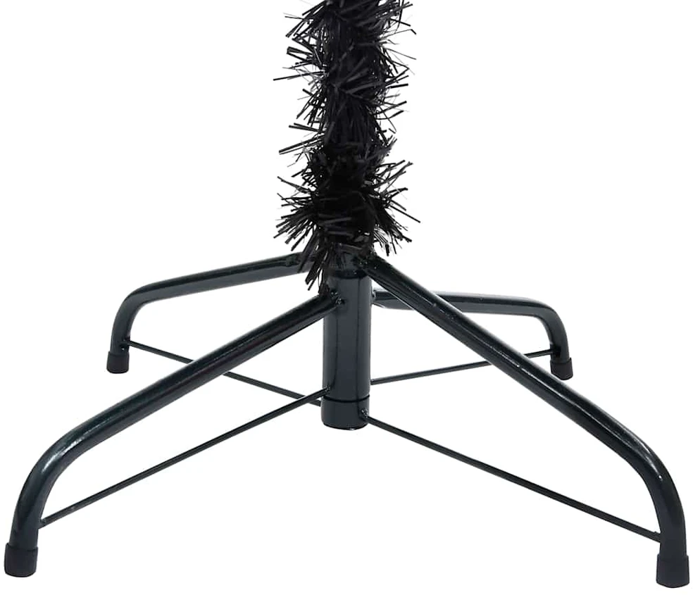 Dirbtinė Kalėdų eglutė su žaisliukais, juoda, 240cm, PVC