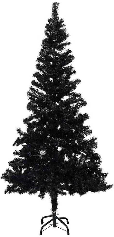 Dirbtinė Kalėdų eglutė su žaisliukais, juoda, 120cm, PVC