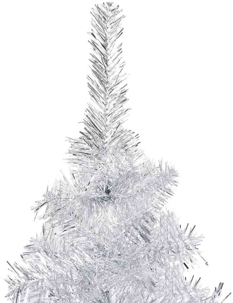 Dirbtinė Kalėdų eglutė su žaisliukais, sidabrinė, 120cm, PET
