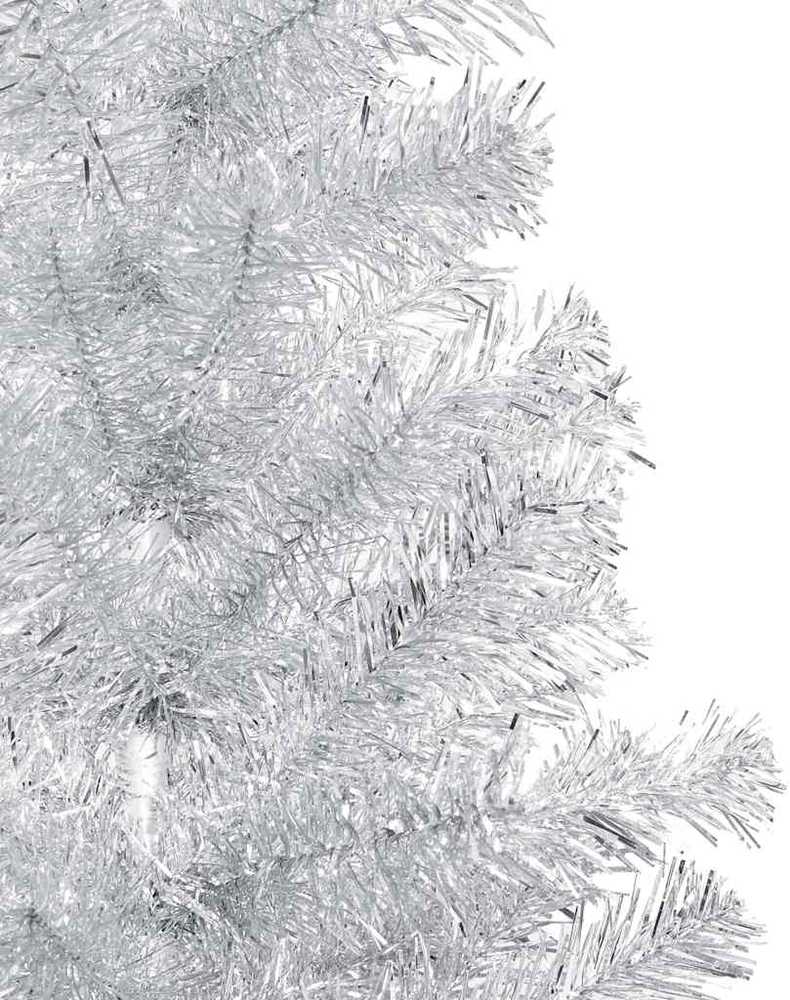 Dirbtinė Kalėdų eglutė su žaisliukais, sidabrinė, 150cm, PET