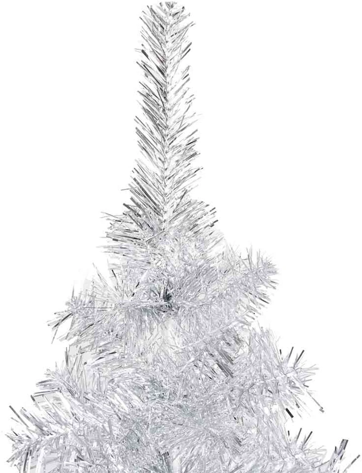 Dirbtinė Kalėdų eglutė su žaisliukais, sidabrinė, 150cm, PET