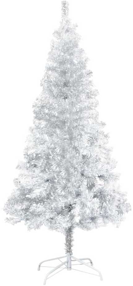 Dirbtinė Kalėdų eglutė su žaisliukais, sidabrinė, 150cm, PET