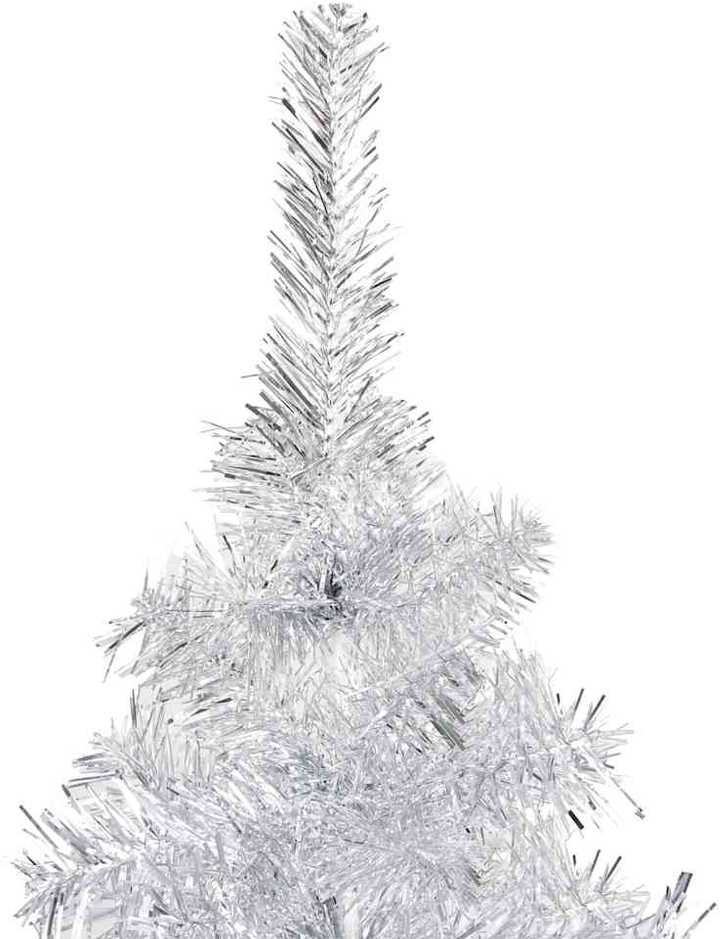 Dirbtinė Kalėdų eglutė su žaisliukais, sidabrinė, 150cm, PET
