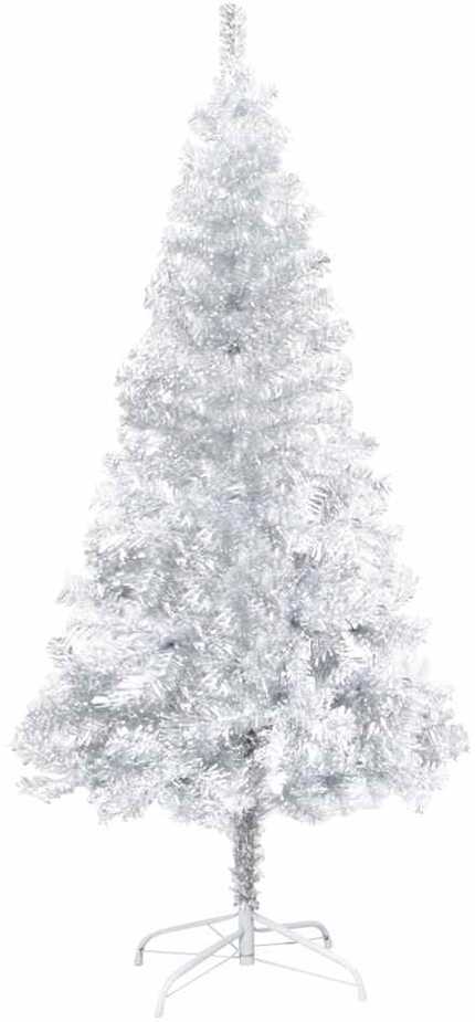 Dirbtinė Kalėdų eglutė su žaisliukais, sidabrinė, 150cm, PET