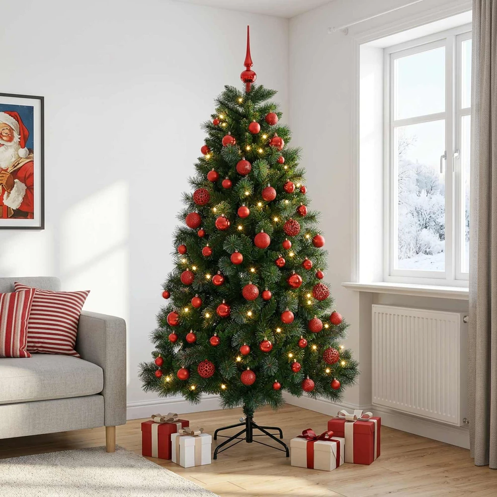 Dirbtinė Kalėdų eglutė su žaisliuku 240 cm 300 LED Šilta balta