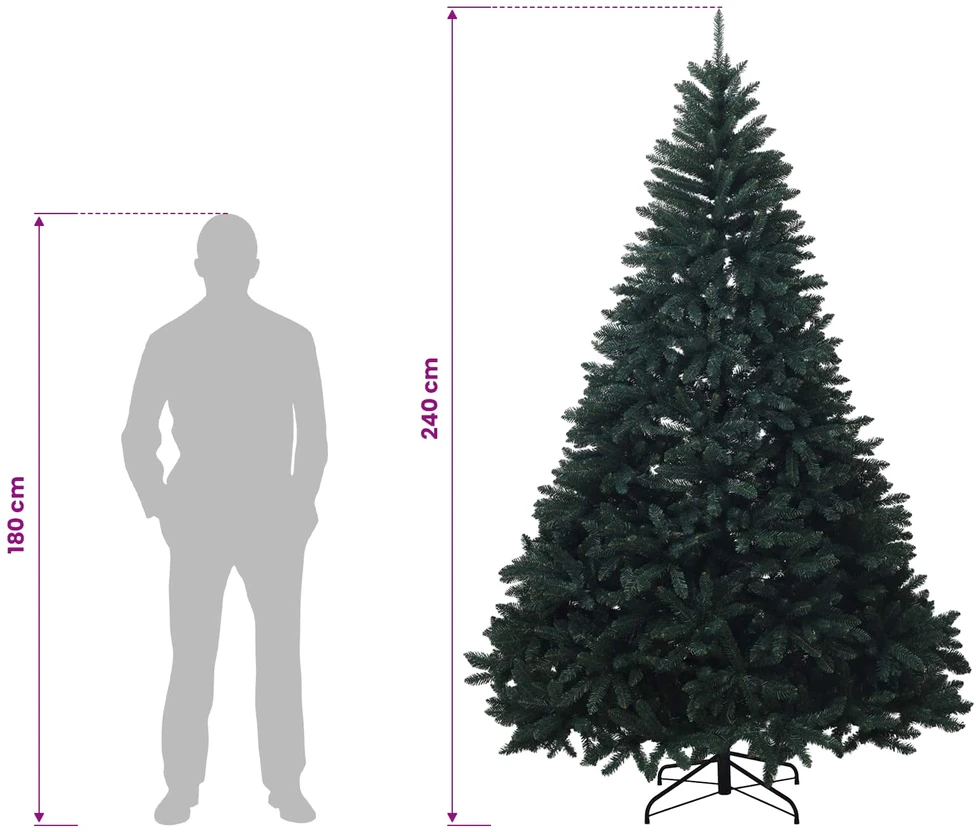 Dirbtinė Kalėdų eglutė, tamsiai žalia, su žaisliuku 240 cm