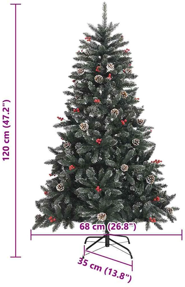 Dirbtinė Kalėdų eglutė Žalia 120 cm PVC, plastikas ir plienas