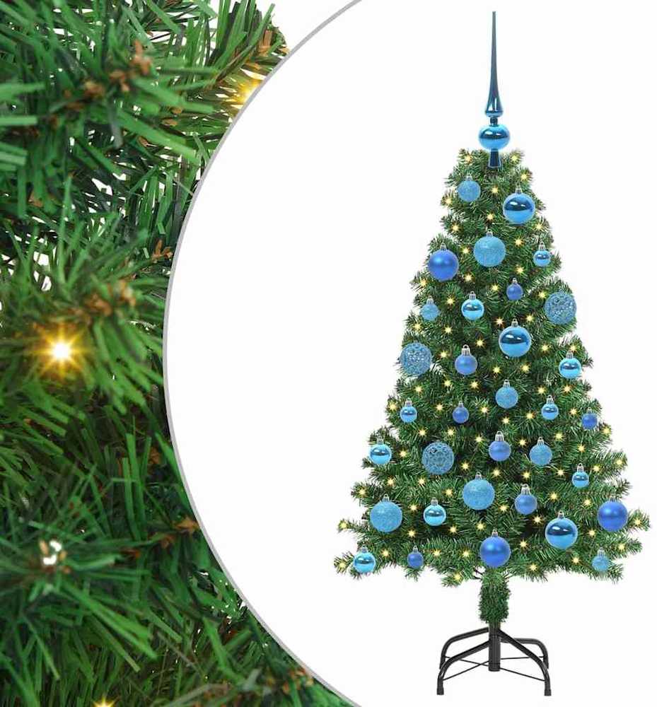 Dirbtinė Kalėdų eglutė Žalia 120 cm PVC ir Plienas ir Plastikas