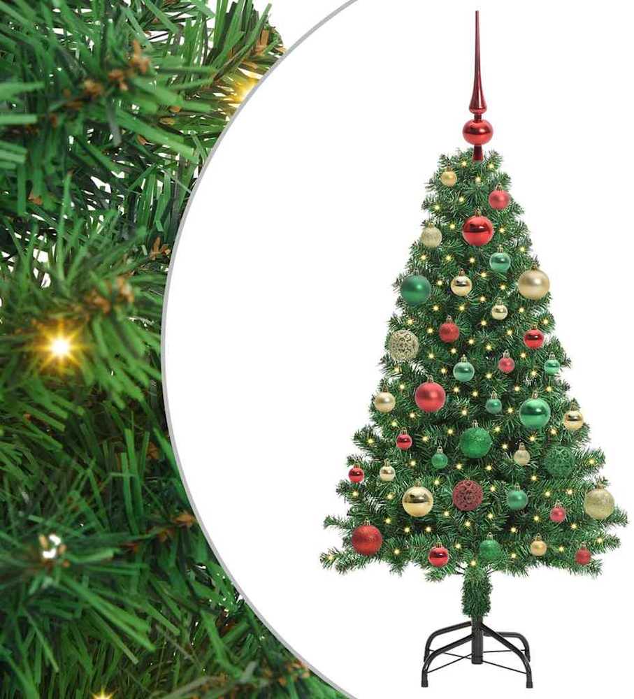 Dirbtinė Kalėdų eglutė Žalia 120 cm PVC ir Plienas ir Plastikas