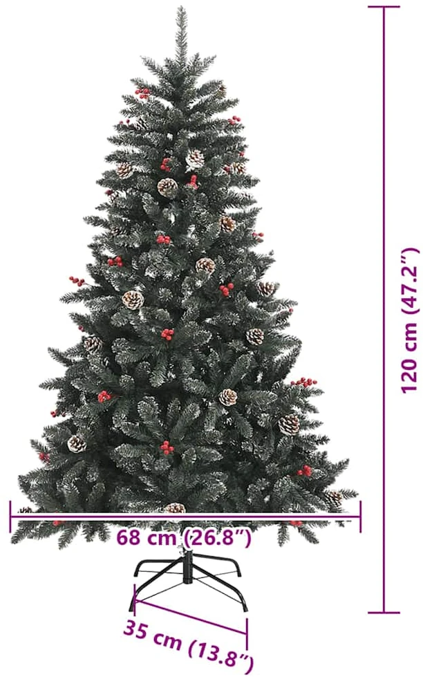 Dirbtinė Kalėdų eglutė Žalia 120 cm PVC, plastikas ir plienas