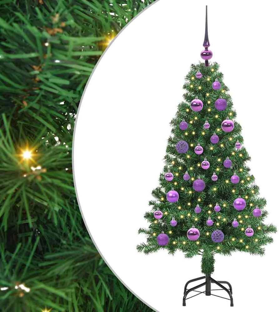 Dirbtinė Kalėdų eglutė Žalia 120 cm PVC ir Plienas ir Plastikas