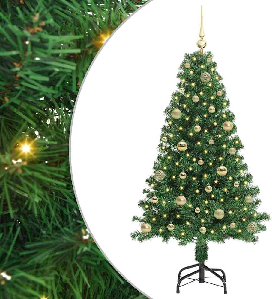 Dirbtinė Kalėdų eglutė Žalia 150 cm PVC ir Plienas ir Plastikas