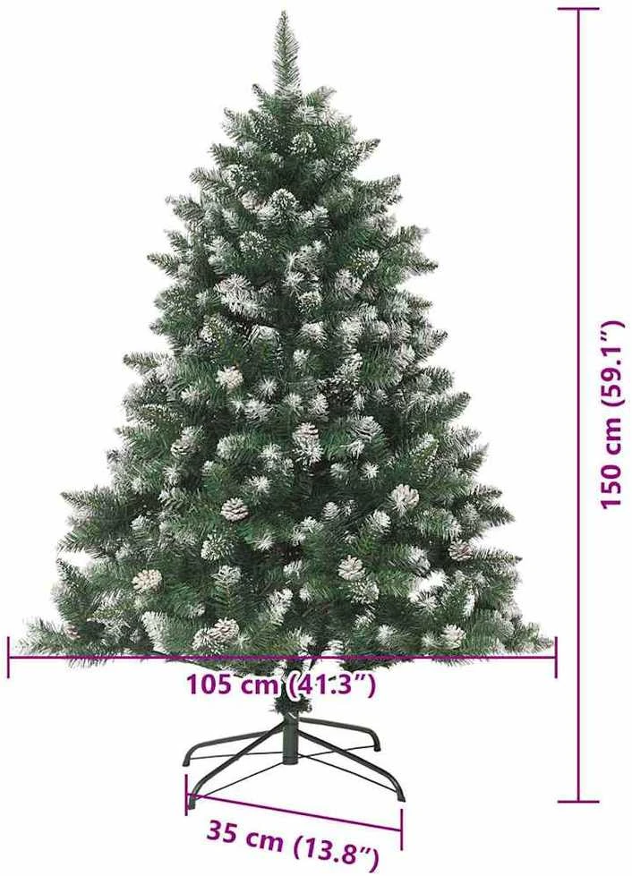 Dirbtinė Kalėdų eglutė Žalia 150 cm PVC, plastikas ir plienas