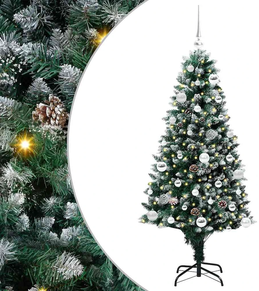 Dirbtinė Kalėdų eglutė Žalia 150 cm PVC ir Plienas ir Plastikas