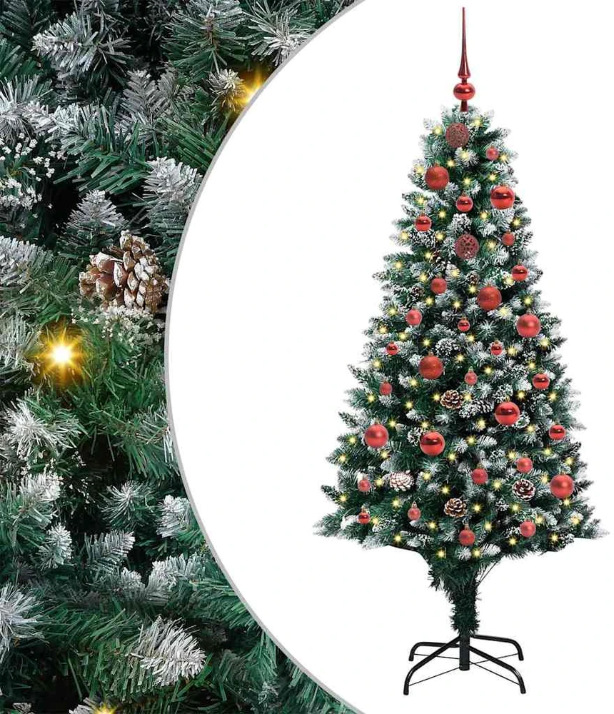 Dirbtinė Kalėdų eglutė Žalia 150 cm PVC ir Plienas ir Plastikas