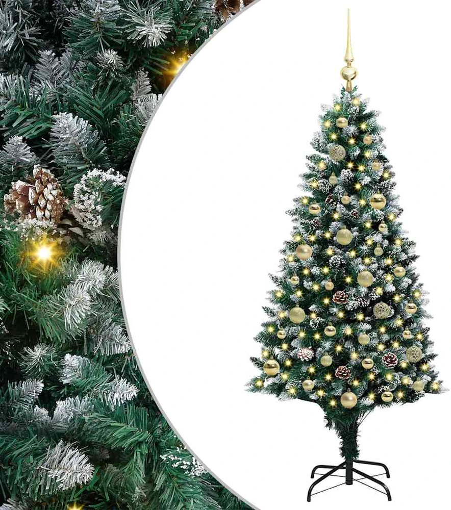 Dirbtinė Kalėdų eglutė Žalia 150 cm PVC ir Plienas ir Plastikas