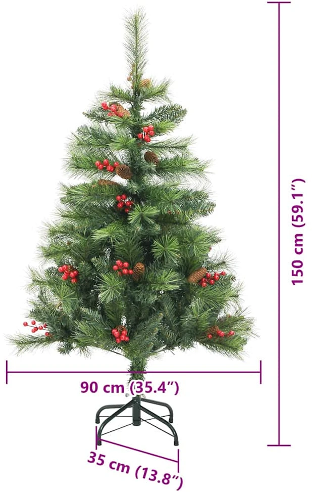 Dirbtinė Kalėdų eglutė 150 LED Šilta balta PVC ir metalas Žalia