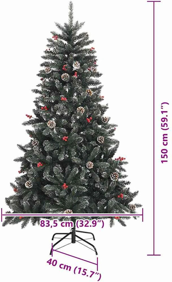 Dirbtinė Kalėdų eglutė Žalia 150 cm PVC, plastikas ir plienas