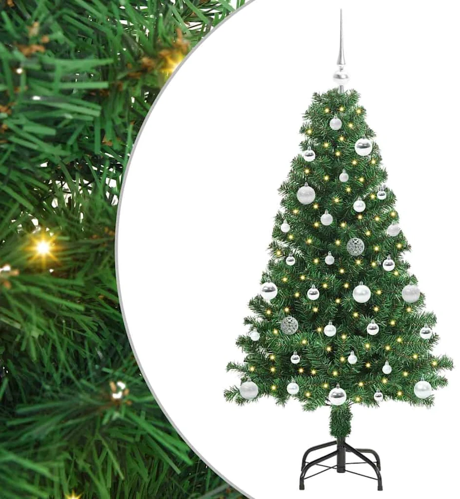 Dirbtinė Kalėdų eglutė Žalia 150 cm PVC ir Plienas ir Plastikas