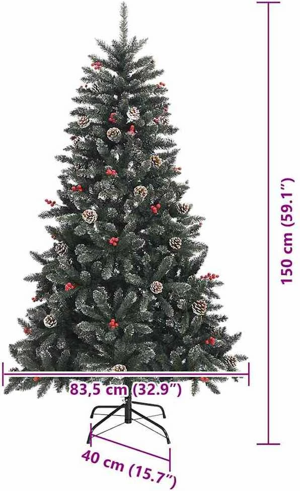 Dirbtinė Kalėdų eglutė Žalia 150 cm PVC, plastikas ir plienas