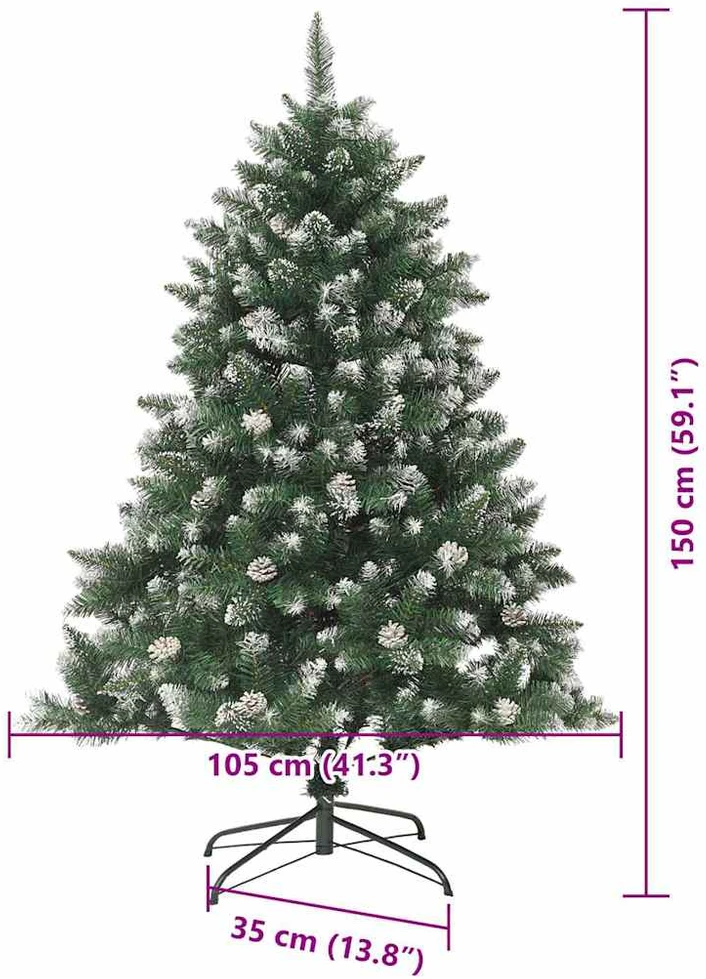 Dirbtinė Kalėdų eglutė Žalia 150 cm PVC, plastikas ir plienas