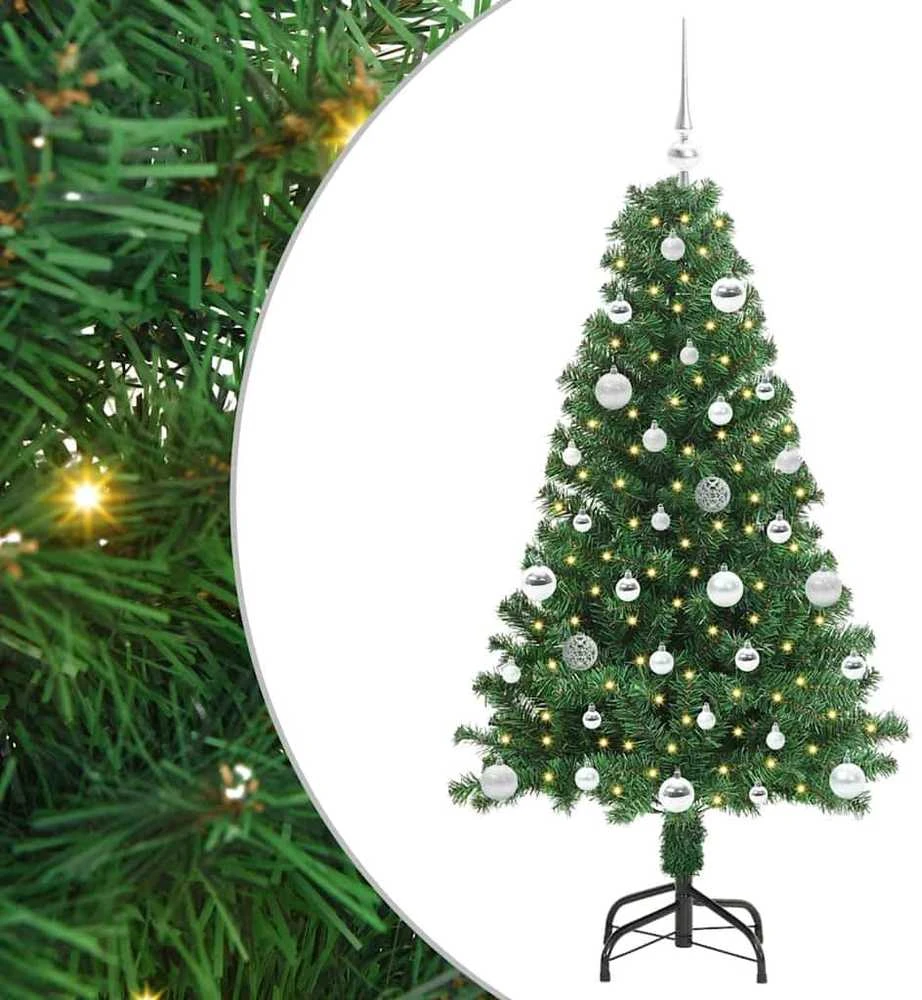 Dirbtinė Kalėdų eglutė Žalia 150 cm PVC ir Plienas ir Plastikas