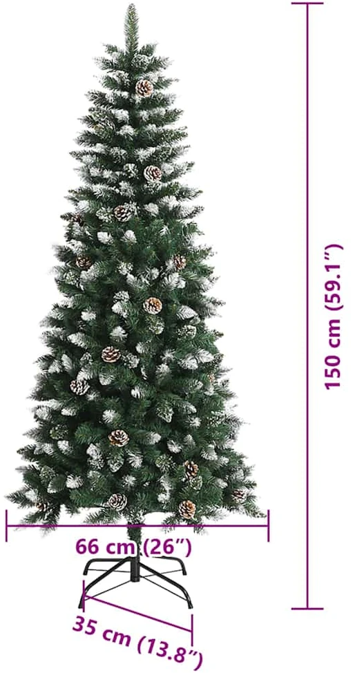 Dirbtinė Kalėdų eglutė Žalia 150 cm PVC, plastikas ir plienas