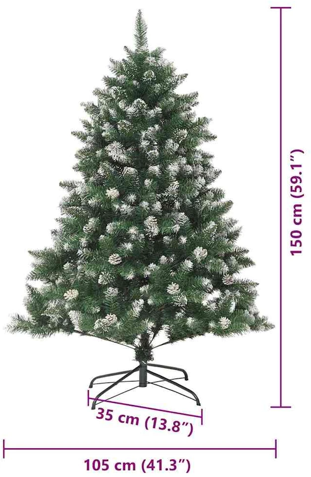 Dirbtinė Kalėdų eglutė Žalia 150 cm PVC, plastikas ir plienas