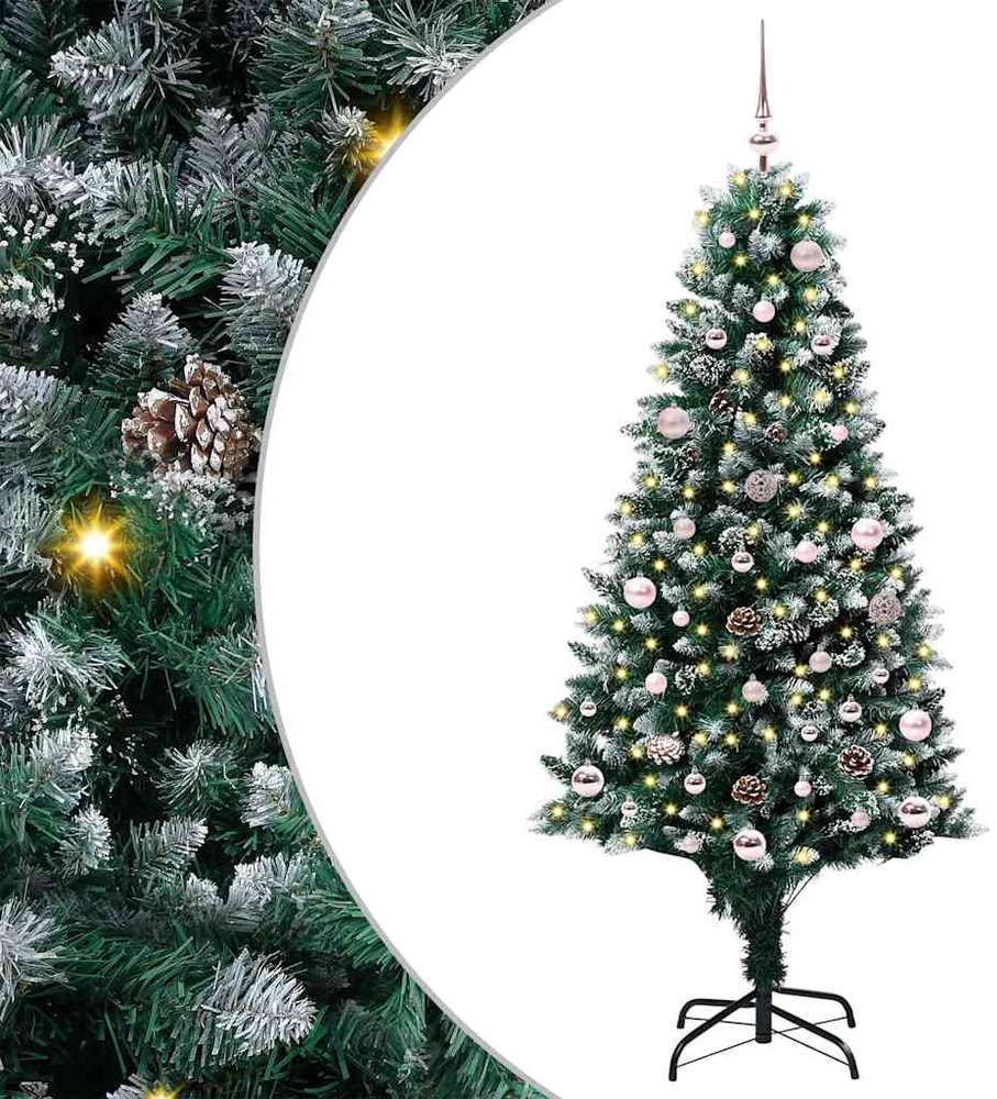 Dirbtinė Kalėdų eglutė Žalia 150 cm PVC ir Plienas ir Plastikas