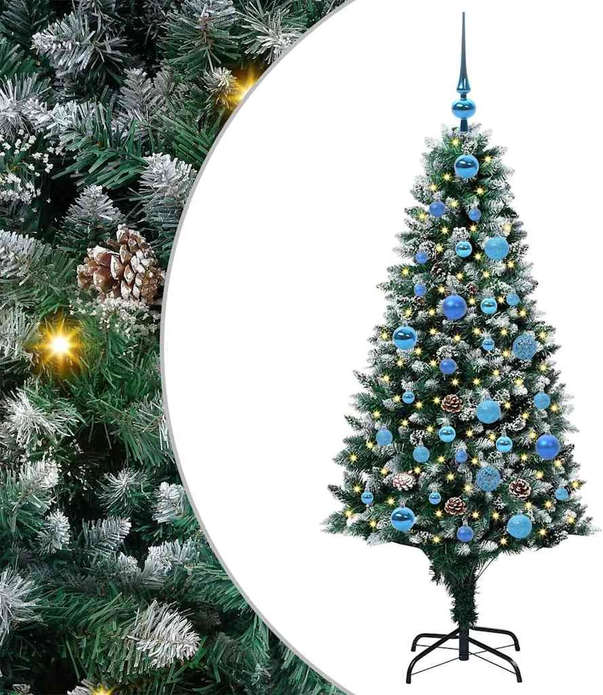 Dirbtinė Kalėdų eglutė Žalia 150 cm PVC ir Plienas ir Plastikas