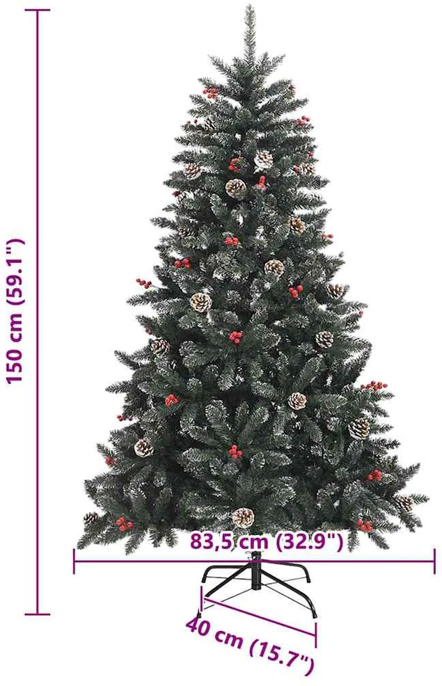 Dirbtinė Kalėdų eglutė Žalia 150 cm PVC, plastikas ir plienas
