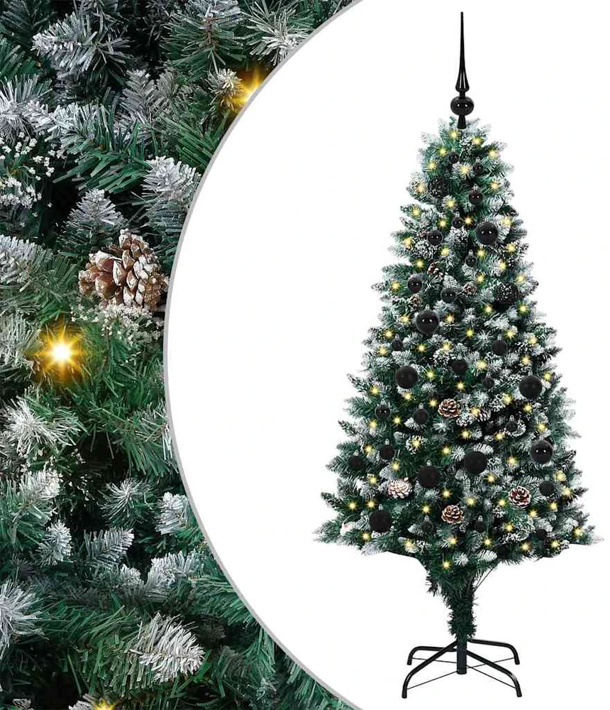 Dirbtinė Kalėdų eglutė Žalia 150 cm PVC ir Plienas ir Plastikas