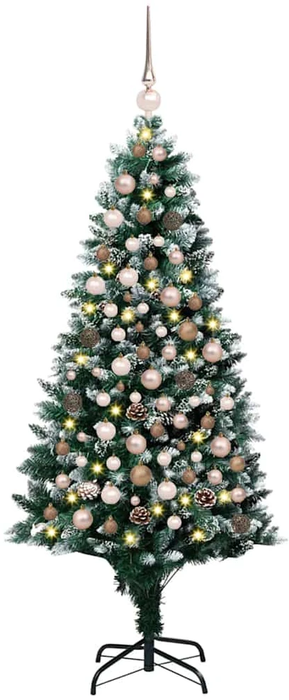 Kalėdų eglutė su LED lemputėmis Žalia ir balta 180 cm