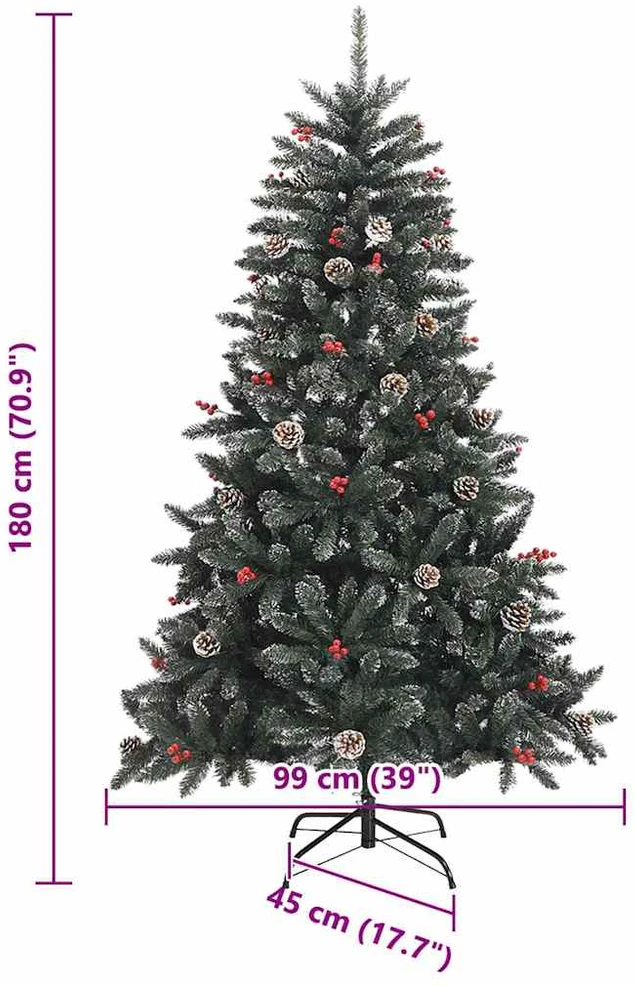 Dirbtinė Kalėdų eglutė Žalia 180 cm PVC, plastikas ir plienas